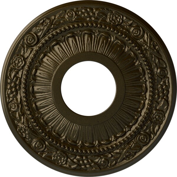 Ekena Millwork Nadia Ceiling Medallion (Fits Canopies up to 4 7/8"), 12 1/8"OD x 3 5/8"ID x 7/8"P, Green Gold CM12NAGGS - main